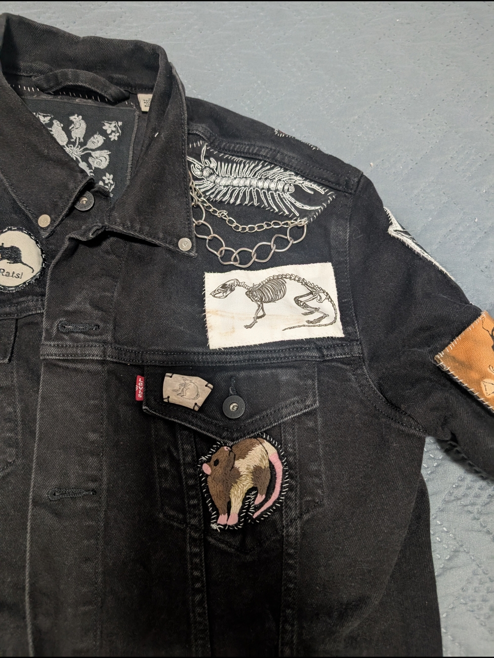 Punk Rat-Themed Battle Jacket. Levis Brand. - Picture 7 of 7